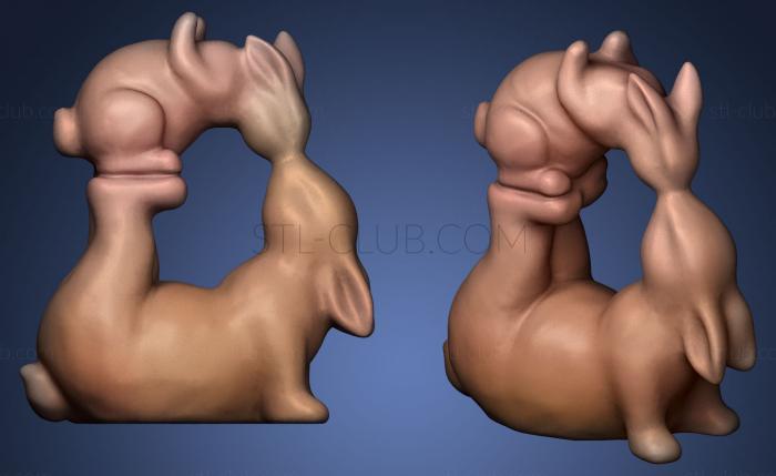 3D model Kissing Bunnies (STL)